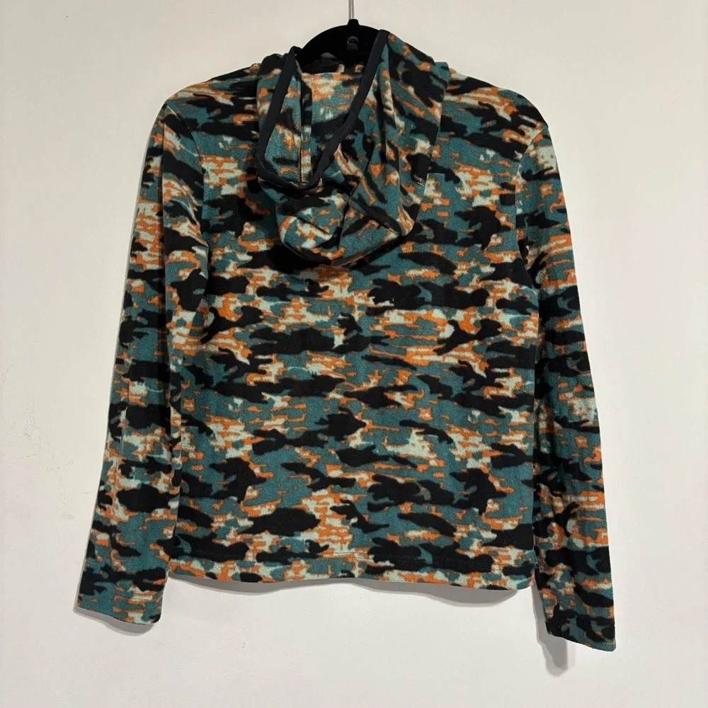 Abercrombie Kids Teal and Orange Camouflage Pullover